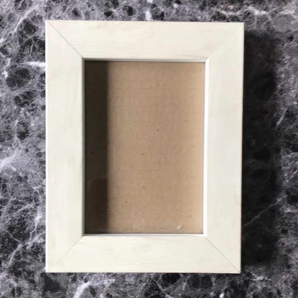 Source Unknown Off-White Wooden Photo Frame